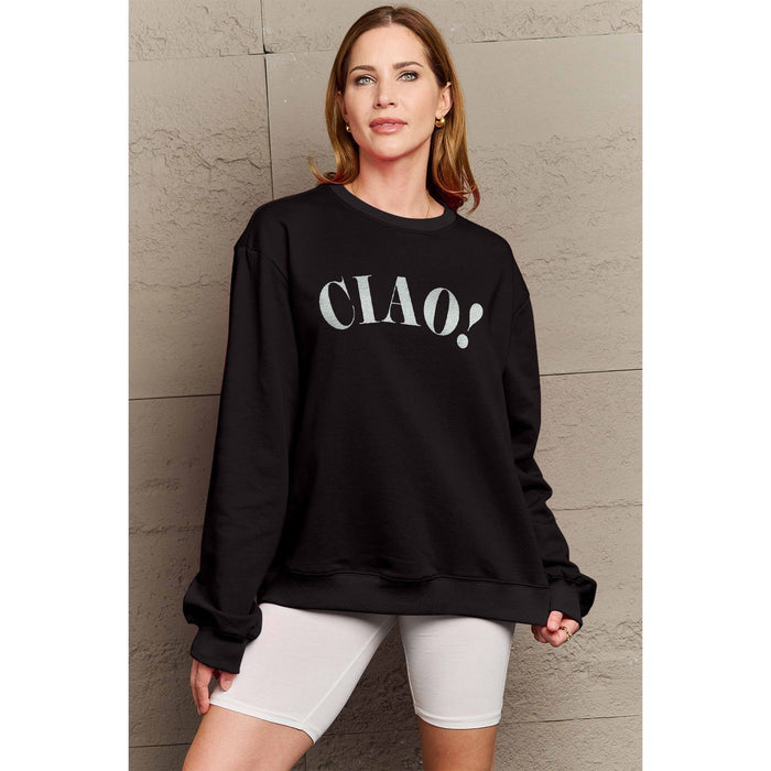 Simply Love CIAO! Round Neck Sweatshirt