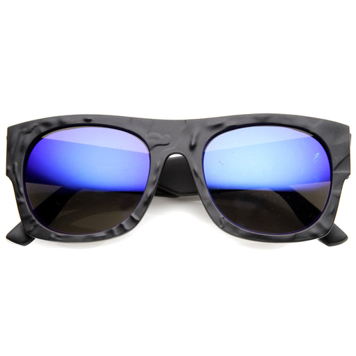 zeroUV Unique Textured Square Flat Top Sunglasses 9866 Sunglasses