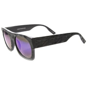 zeroUV Unique Textured Square Flat Top Sunglasses 9866 Sunglasses