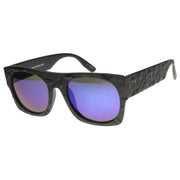 zeroUV Unique Textured Square Flat Top Sunglasses 9866 Sunglasses