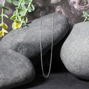 Bids.com 14k White Gold Diamond Cut Cable Link Chain 0.8mm Necklaces
