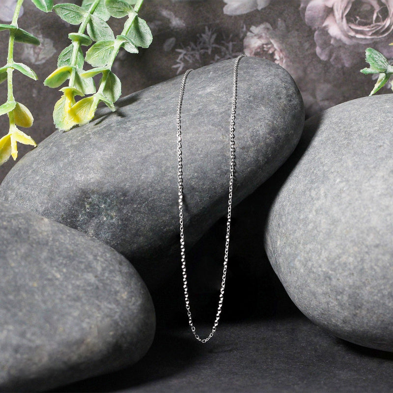 Bids.com 14k White Gold Diamond Cut Cable Link Chain 0.8mm Necklaces