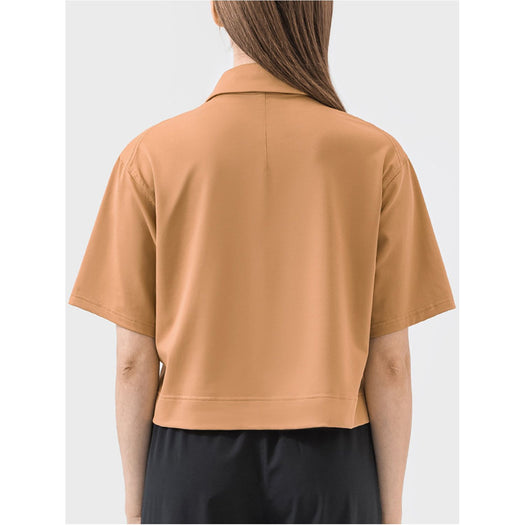 Half Button Short Sleeve Active T-Shirt