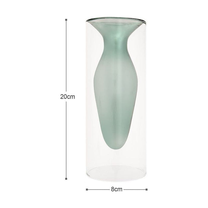 Double Layer Transparent Glass Vase 3 pcs/set