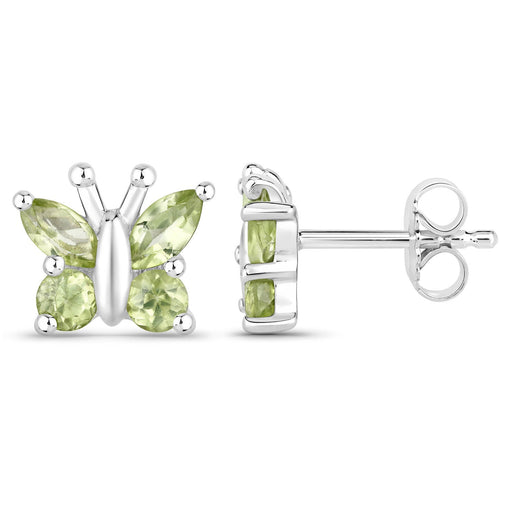 Bids.com 1.00 Carat Genuine Peridot .925 Sterling Silver Earrings Earrings