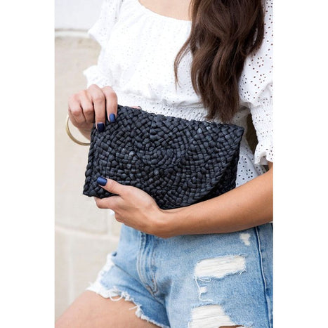 Aili's Corner Fold Over Straw Clutch