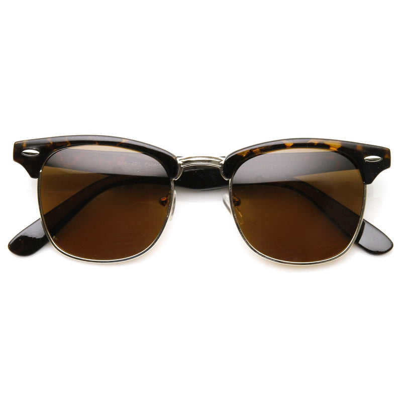 zeroUV Vintage Half Frame Polarized Horned Rim Sunglasses 2936 Sunglasses
