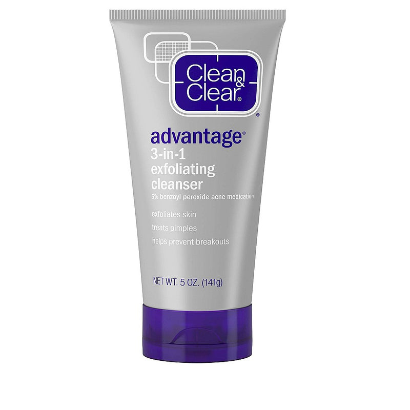 Clean & Clear Clean & Clear Advantage 3 In 1 Exfoliating Acne Cleanser 5 Oz Facial Cleansers White Smoke