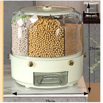 SmartPursue™ 360° Rotating Grain Storage Container Food Storage