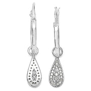 Bids.com 0.28 Carat Genuine White Diamond .925 Sterling Silver Earrings Earrings