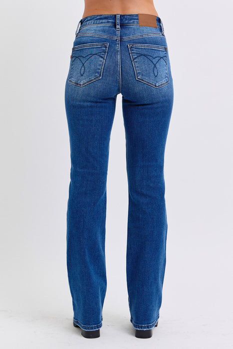 Full Size Mid-Rise Bootcut Jeans with Pockets