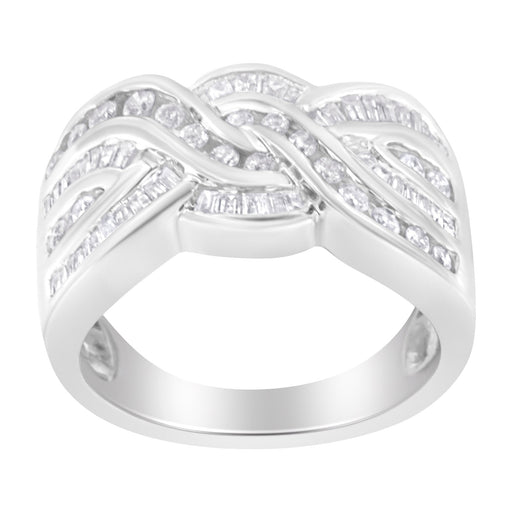 Bids.com 10K White Gold Diamond Bypass Ring (1 Cttw, H-I Color, I1-I2 Clarity) - Size 6-3/4 Rings