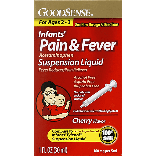 GoodSense GoodSense Infant's Pain And Fever, 160 Mg/5 Ml Acetaminophen, Cherry, 1 Oz Health Care Dark Red