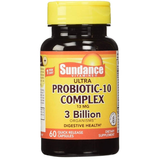 Sundance Sundance Ultra Probiotic-10 Complex Quick Release - 60 Capsules Vitamins & Supplements Black