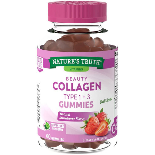 Nature's Truth Nature's Truth Beauty Collagen Type 1 + 3 Gummies - Natural Strawberry Flavor 60ct Vitamins & Supplements