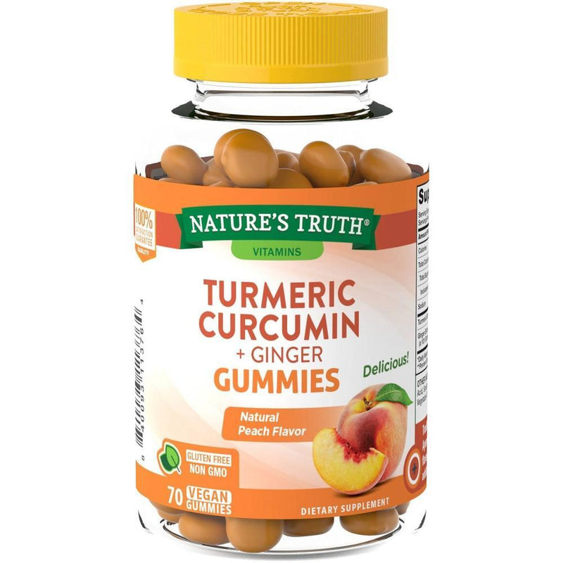 Nature's Truth Nature's Truth Turmeric Curcumin + Ginger, Vegan Gummies, Natural Peach Flavor Vitamins & Supplements
