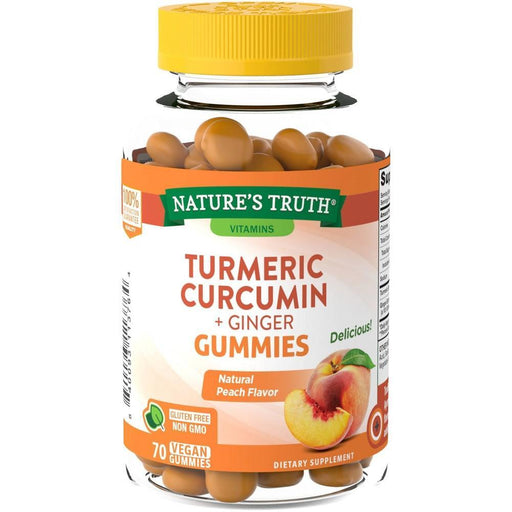 Nature's Truth Nature's Truth Turmeric Curcumin + Ginger, Vegan Gummies, Natural Peach Flavor Vitamins & Supplements