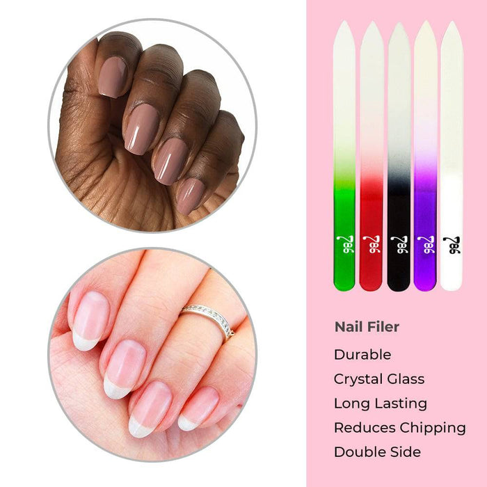 786 Cosmetics Crystal Nail Files - Pack of 10 Colors