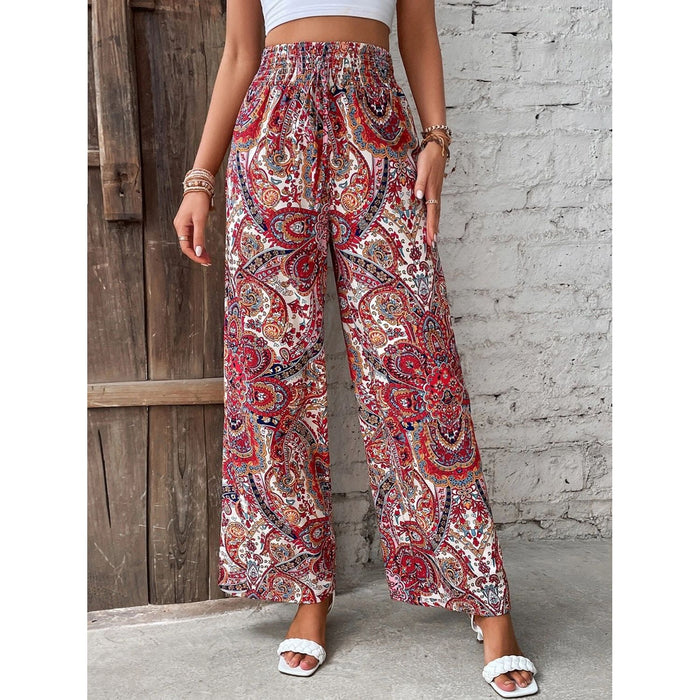 Printed Wide Leg Pants