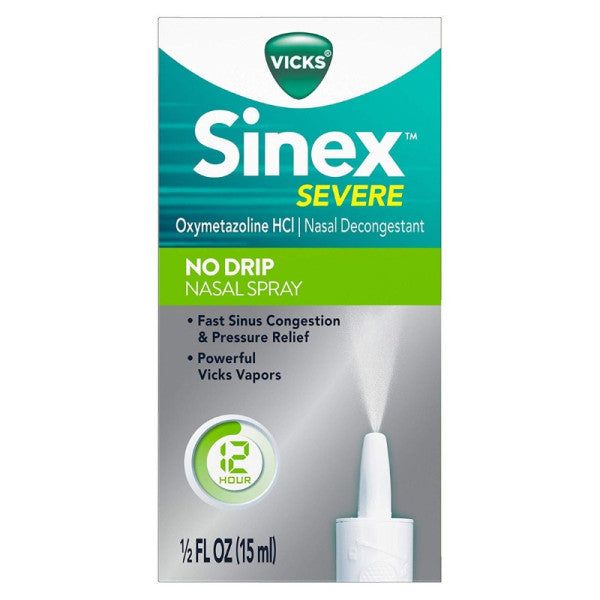 Vicks Vicks Nasal Spray, No Drip, Severe, 12 Hour 0.5 Oz Personal Care White Smoke