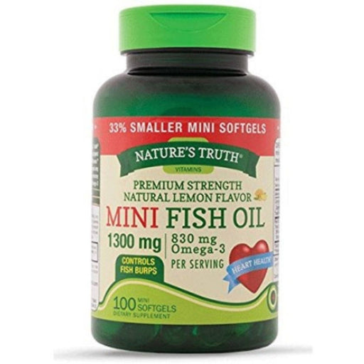 Nature's Truth Nature's Truth Mini Fish Oil, Premium Strength, 1340 Mg, Softgels, Natural Lemon Flavor Vitamins & Supplements