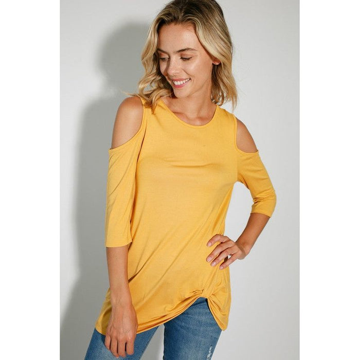 SOLID COLD SHOULDER TOP