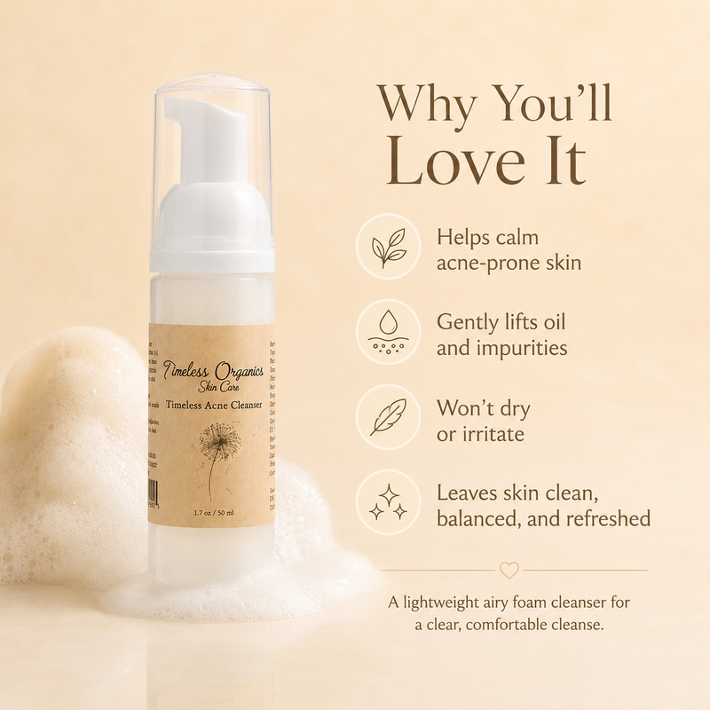 Timeless Organics Skin Care Foaming Acne Cleanser Cleanser Bisque