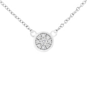 Bids.com 10K White Gold 1/4 Cttw Diamond Flower Pendant Necklace (I-J Color, I2-I3 Clarity) - Adjustable 16-18" chain Necklaces