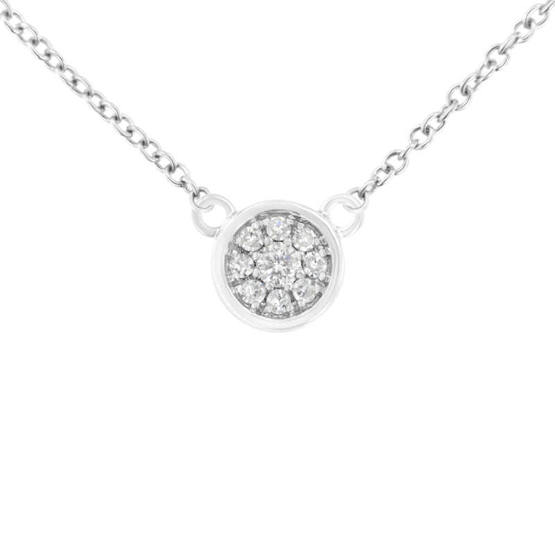 Bids.com 10K White Gold 1/4 Cttw Diamond Flower Pendant Necklace (I-J Color, I2-I3 Clarity) - Adjustable 16-18" chain Necklaces