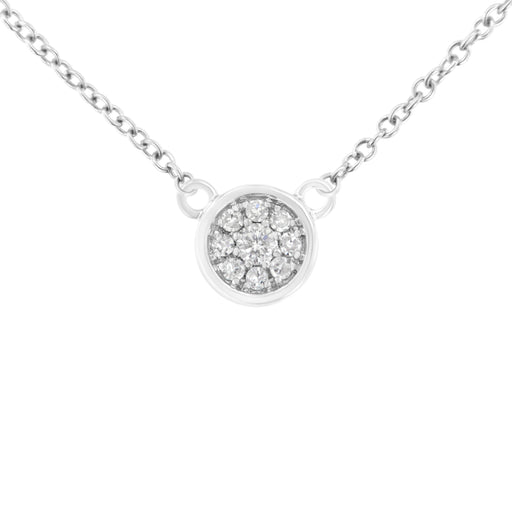 Bids.com 10K White Gold 1/4 Cttw Diamond Flower Pendant Necklace (I-J Color, I2-I3 Clarity) - Adjustable 16-18" chain Necklaces