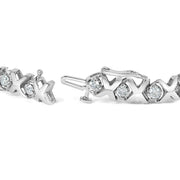 Bids.com 10k White Gold 2.00 Cttw Round-Cut Diamond "XOXO" Link 7" Bracelet (I-J Color, I2-I3 Clarity) Bracelets