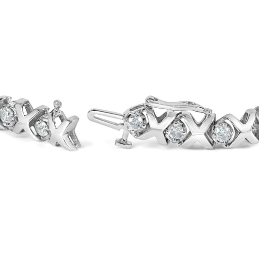 Bids.com 10k White Gold 2.00 Cttw Round-Cut Diamond "XOXO" Link 7" Bracelet (I-J Color, I2-I3 Clarity) Bracelets