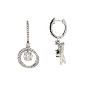 Bids.com 1.00ct Diamond Dangle Earrings 14KT White Gold Earrings