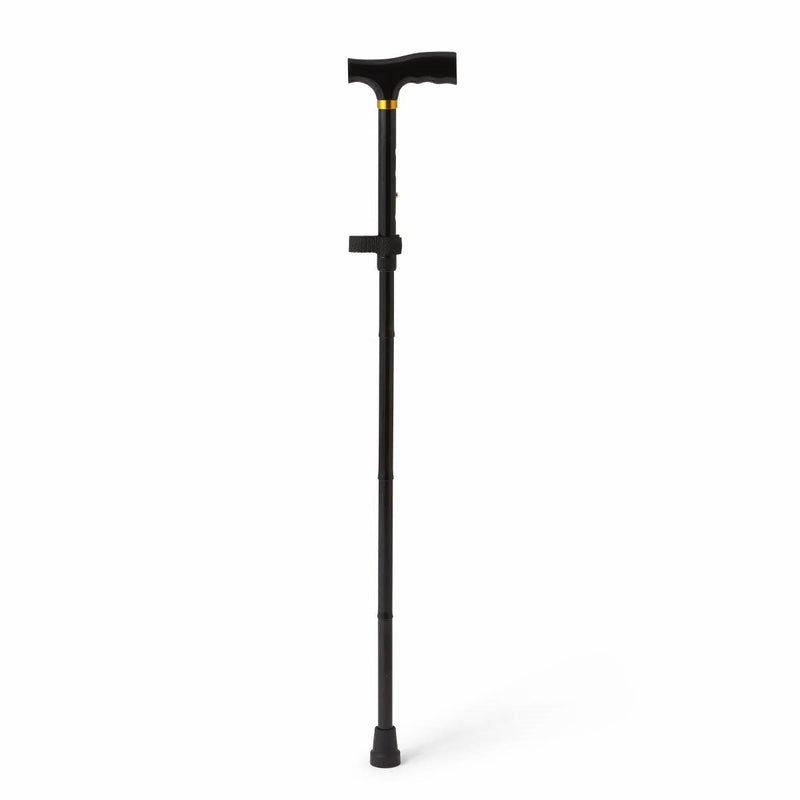 Medline Medline Folding T-Handle Cane, Black Canes & Walking Sticks