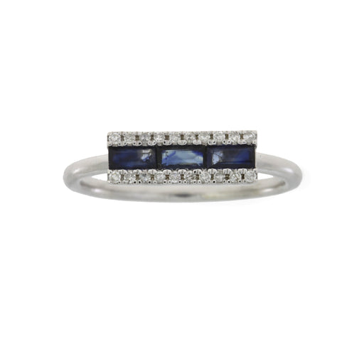 Bids.com .63ct Diamond Sapphire Ring 14KT White Gold Rings
