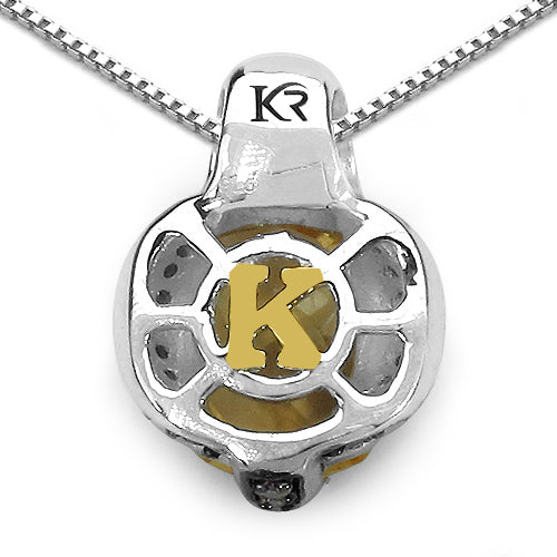Bids.com 2.91 Carat Genuine Citrine, Champagne Diamond & White Diamond .925 Sterling Silver Pendant Pendants