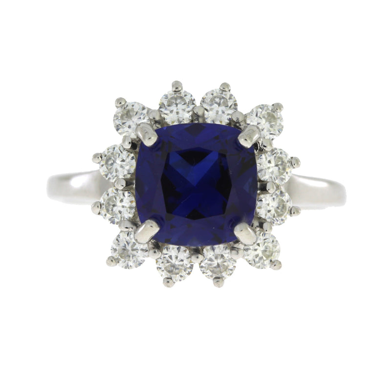 Bids.com Created Sapphire Moissanite Ring Sterling Silver Rings