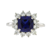 Bids.com Created Sapphire Moissanite Ring Sterling Silver Rings