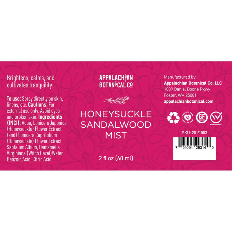 Appalachian Botanical Co. Honeysuckle Sandalwood Mist Body spray