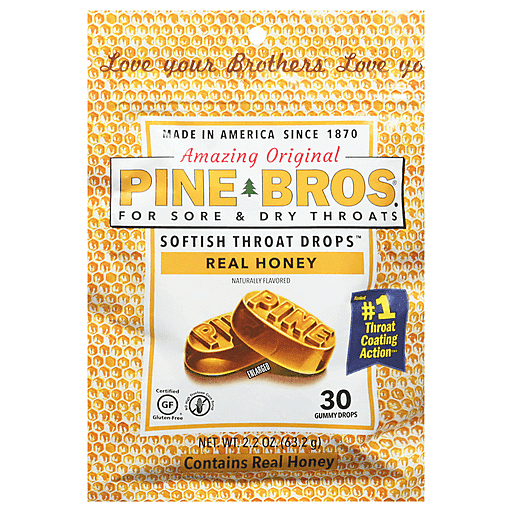 Pine Bros Pine Bros Sore Throat Softish Drops Real Honey Honey