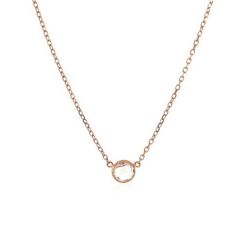 Bids.com 14k Rose Gold 17 inch Necklace with Round White Topaz Necklaces