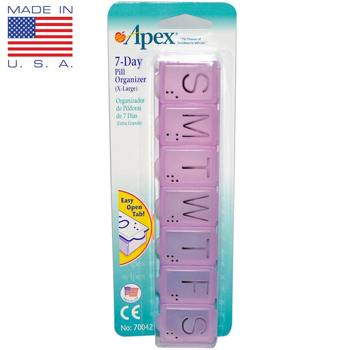 Apex Apex Pill Organizer, 7-Day, X-Large Health Care White Smoke