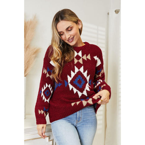 HEYSON Aztec Soft Fuzzy Sweater