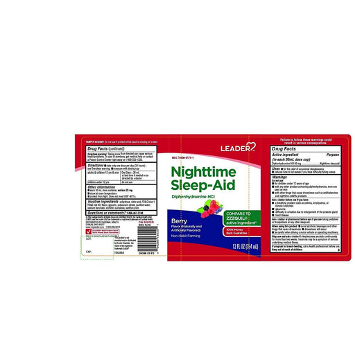 Leader Leader™ Nighttime Sleep Aid – Berry Flavor Liquid (12 fl oz) Vitamins & Supplements