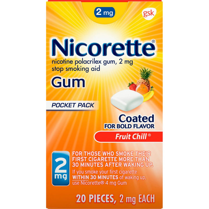 Nicorette Nicorette® Nicotine Gum – Fruit Chill Flavor (2 mg Strength) Health & Beauty