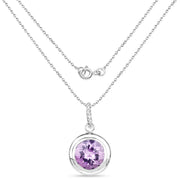 Bids.com 8.00 Carat Genuine Amethyst .925 Sterling Silver Pendant Pendants