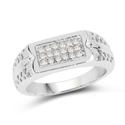Bids.com 0.27 Carat Genuine White Diamond .925 Sterling Silver Ring Rings