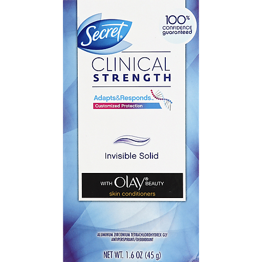 Secret Secret Antiperspirant/Deodorant, Invisible Solid 1.6 Oz Deodorant White Smoke