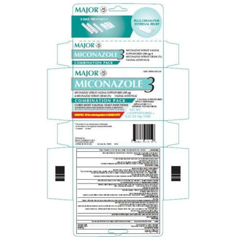 Miconazole Miconazole Major 3 Day Suppository Cream W/ Applicator Personal Care White Smoke