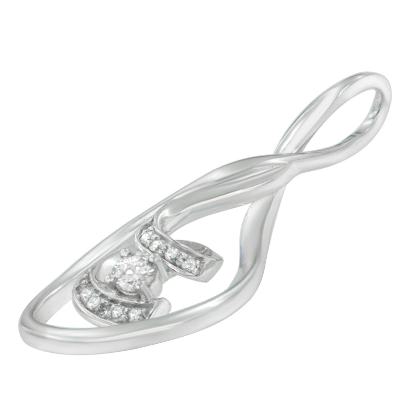 Bids.com Espira 10K White Gold 1/8 cttw Round Cut Diamond Layered Spiral Pendant Necklace (I-J, I1-I2) Necklaces